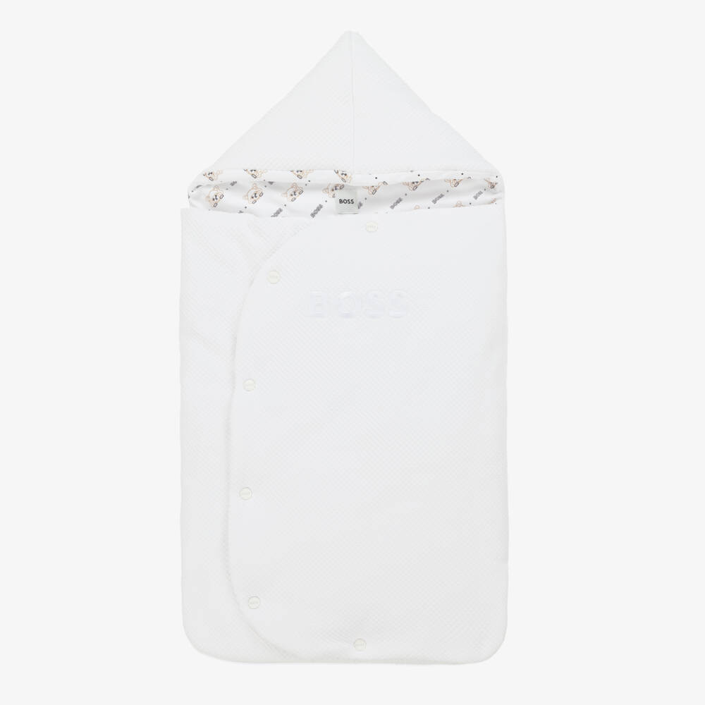 BOSS-Boys Cozy White Waffle Nest | Childrensalon Outlet