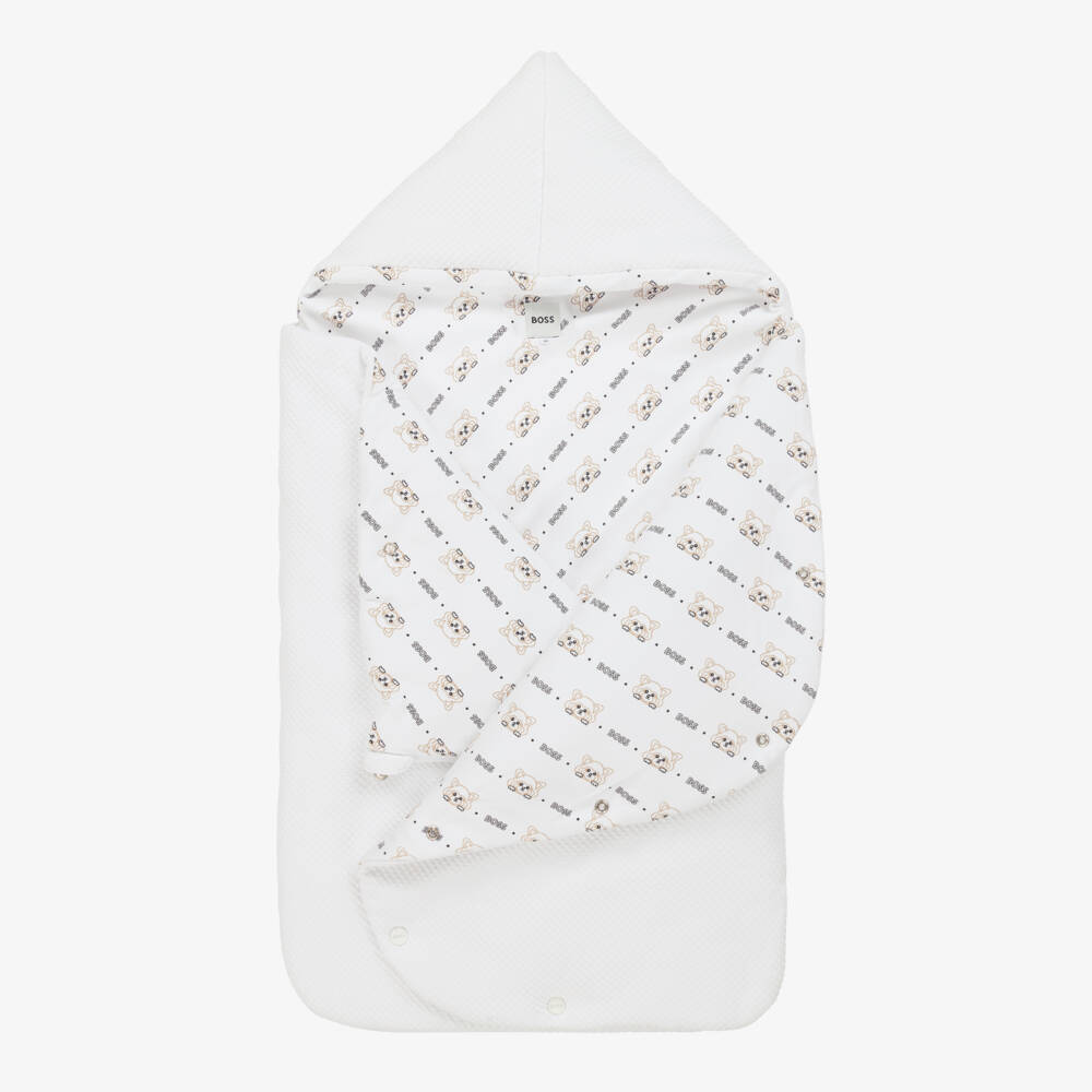 BOSS-Boys Cozy White Waffle Nest | Childrensalon Outlet