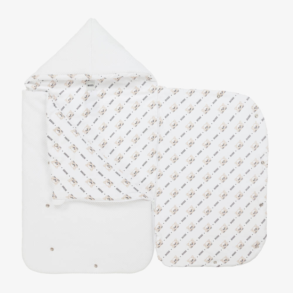 BOSS-Boys Cozy White Waffle Nest | Childrensalon Outlet