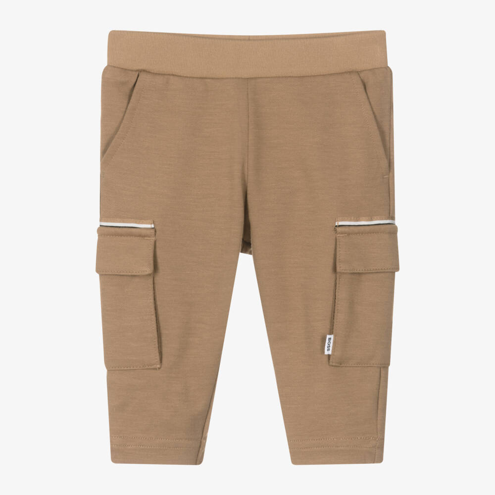 BOSS-Boys Creamy Viscose Cargo Pants | Childrensalon Outlet