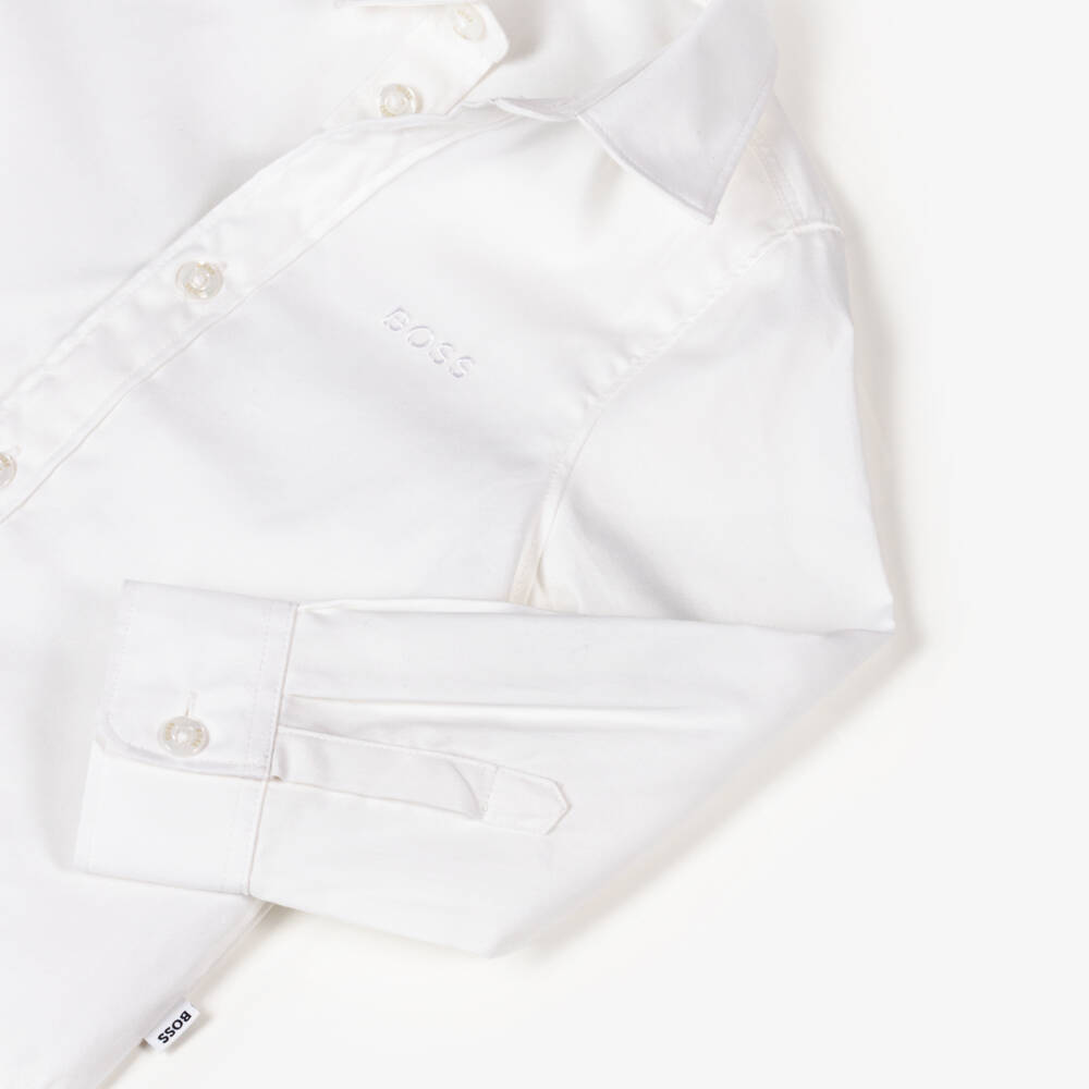 BOSS-Boys Crisp Oxford Cotton Shirt | Childrensalon Outlet