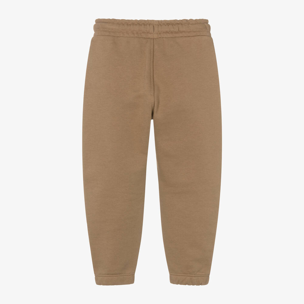 BOSS Boys Dark Beige Cotton Joggers Childrensalon Outlet