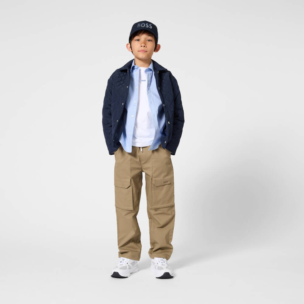 BOSS-Бежевые брюки карго для мальчиков | Childrensalon Outlet