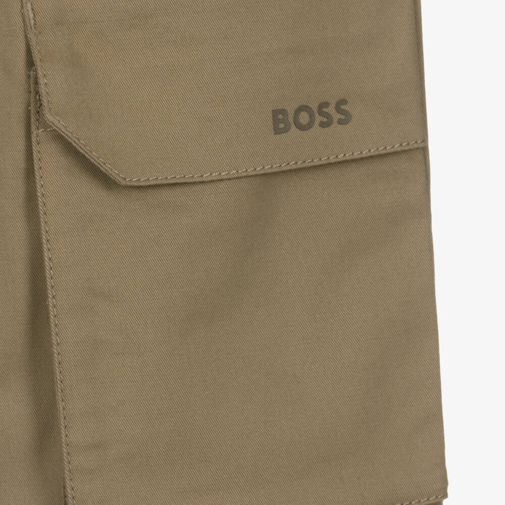 BOSS-Бежевые брюки карго для мальчиков | Childrensalon Outlet