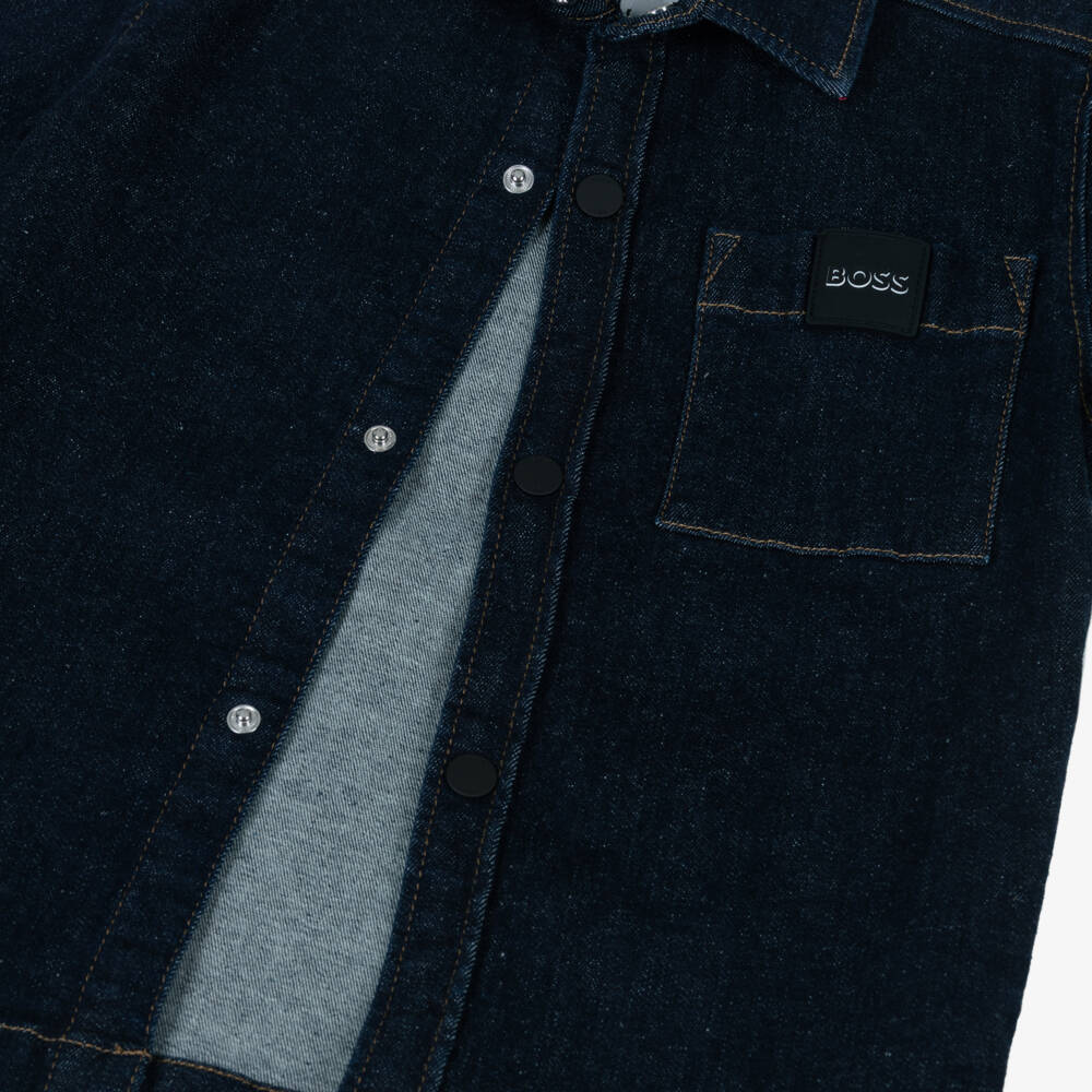 BOSS-Рубашка синий деним для мальчиков | Childrensalon Outlet