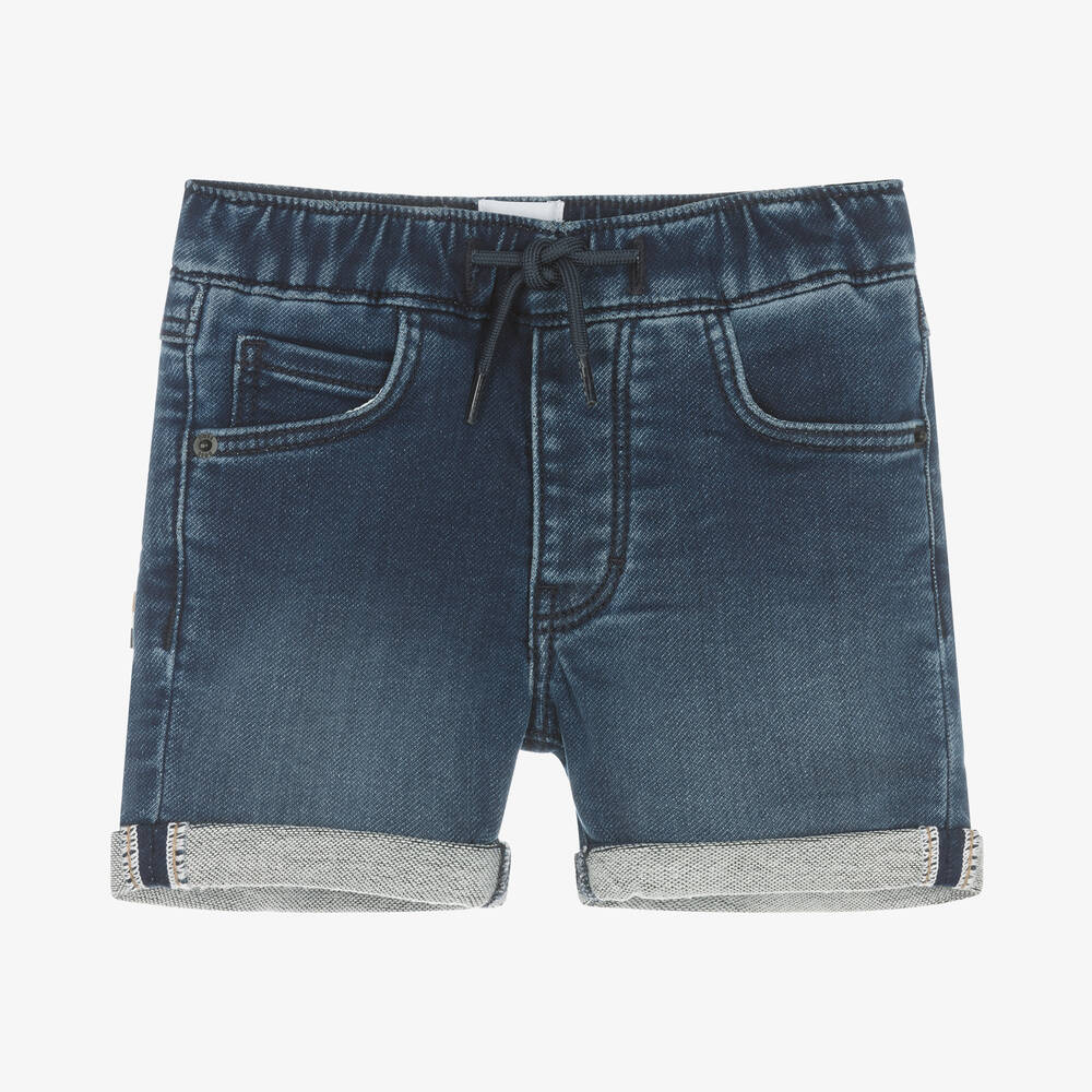 Denim shorts dark blue best sale