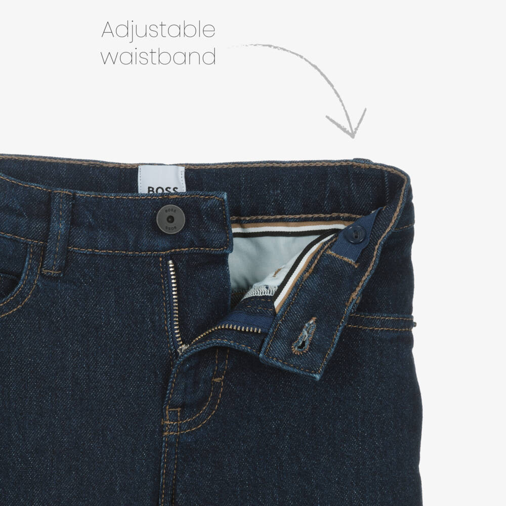 BOSS-Синие джинсы слимы из денима для мальчиков | Childrensalon Outlet