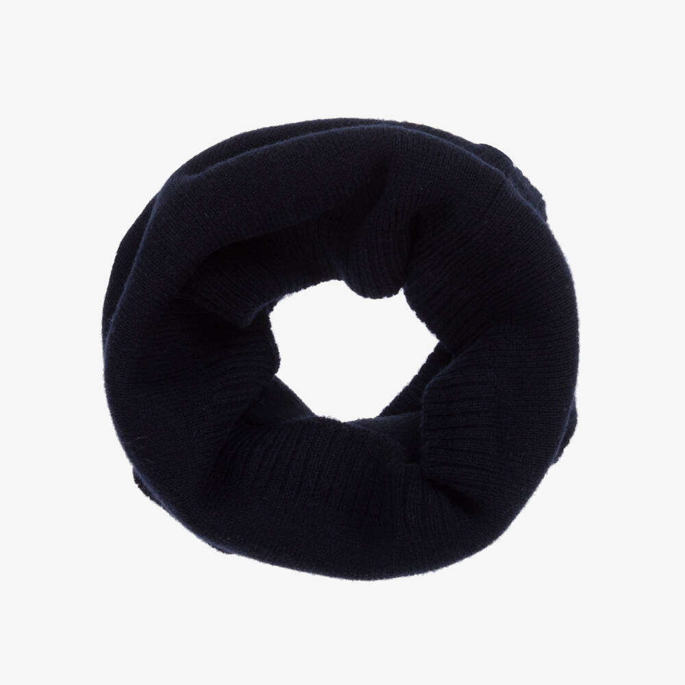 BOSS-Boys Dark Blue Knit Snood | Childrensalon Outlet