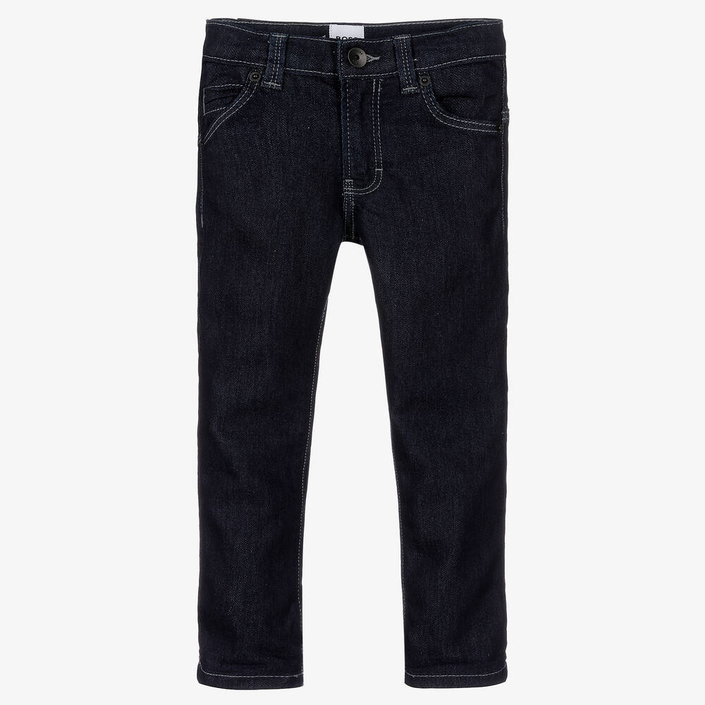 BOSS - Boys Dark Blue Slim Fit Jeans  | Childrensalon