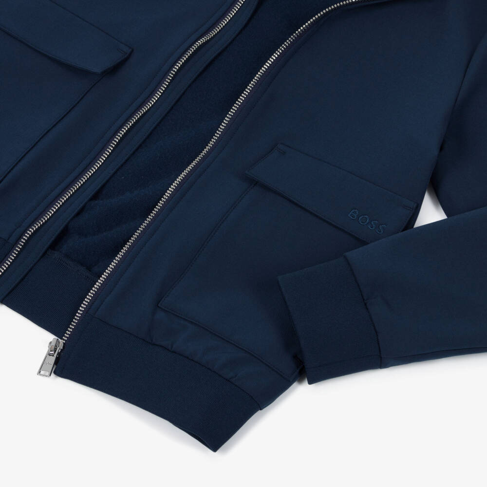 BOSS-Куртка на молнии глубокого синего цвета для мальчиков | Childrensalon Outlet