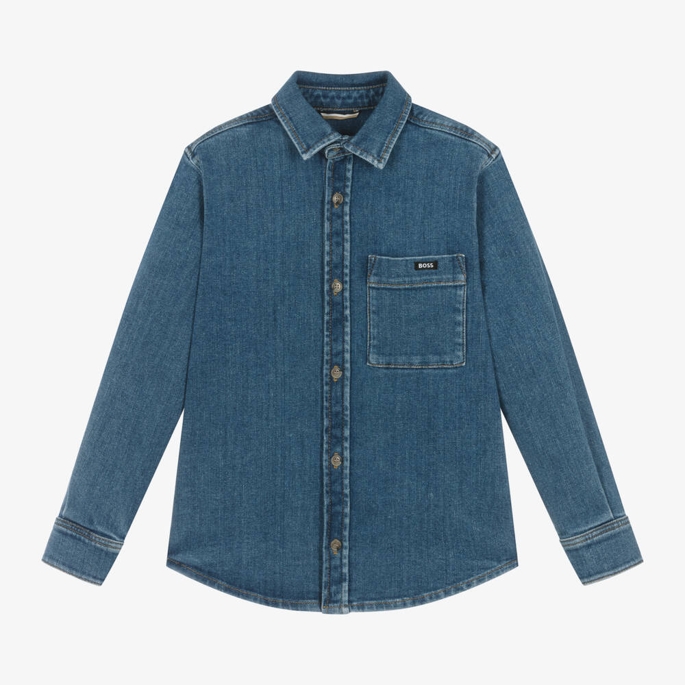BOSS-Синий джинсовый овершот для мальчиков | Childrensalon Outlet
