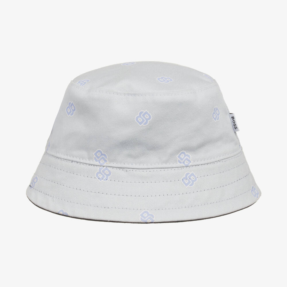 BOSS-Boys Dual-Style Blue Cotton Hat | Childrensalon Outlet