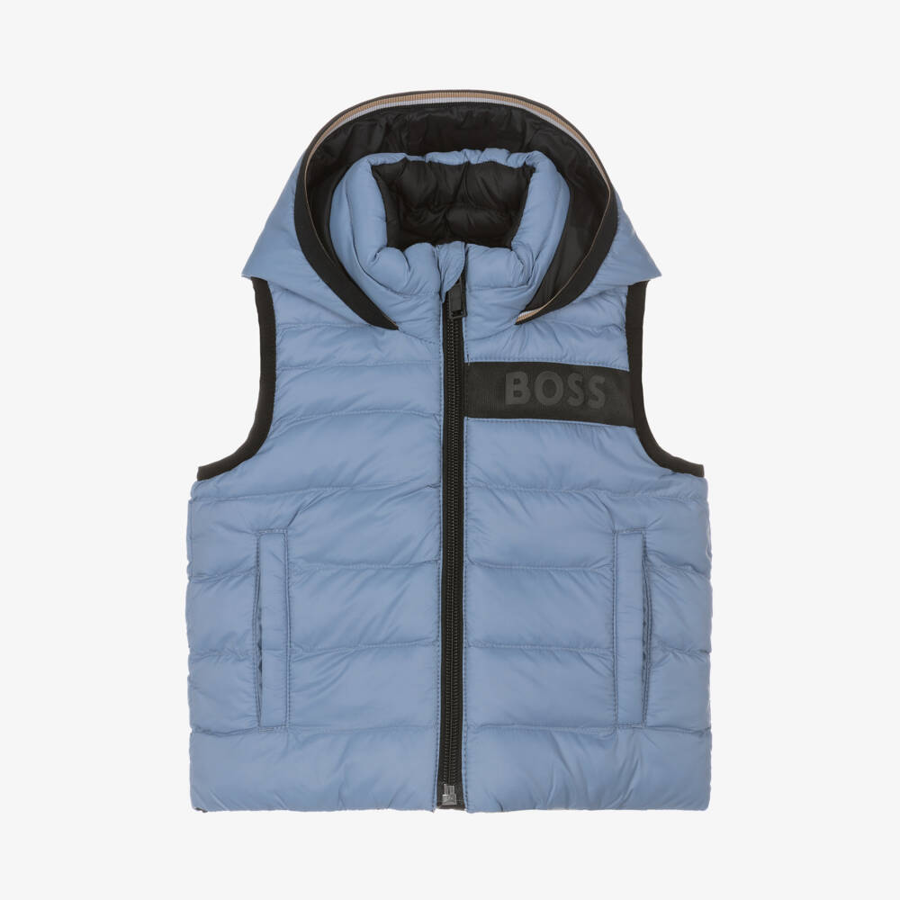 BOSS-Сине-черный двусторонний жилет для мальчиков | Childrensalon Outlet