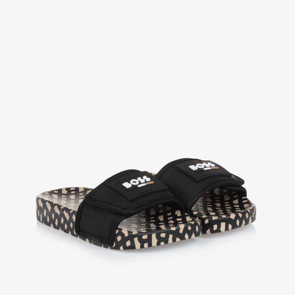 BOSS-Boys Dual-Tone Logo Slip-Ons | Childrensalon Outlet