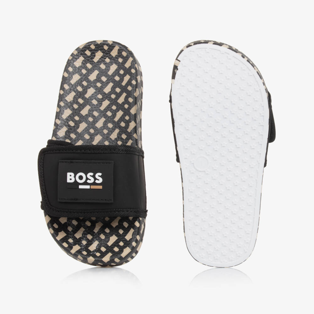 BOSS-Boys Dual-Tone Logo Slip-Ons | Childrensalon Outlet