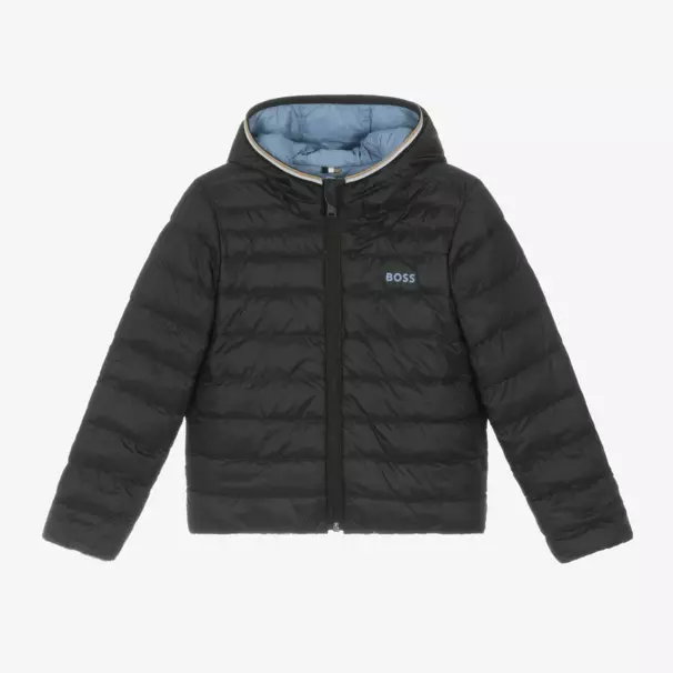 BOSS-Сине-черная двусторонняя куртка-пуховик для мальчиков | Childrensalon Outlet