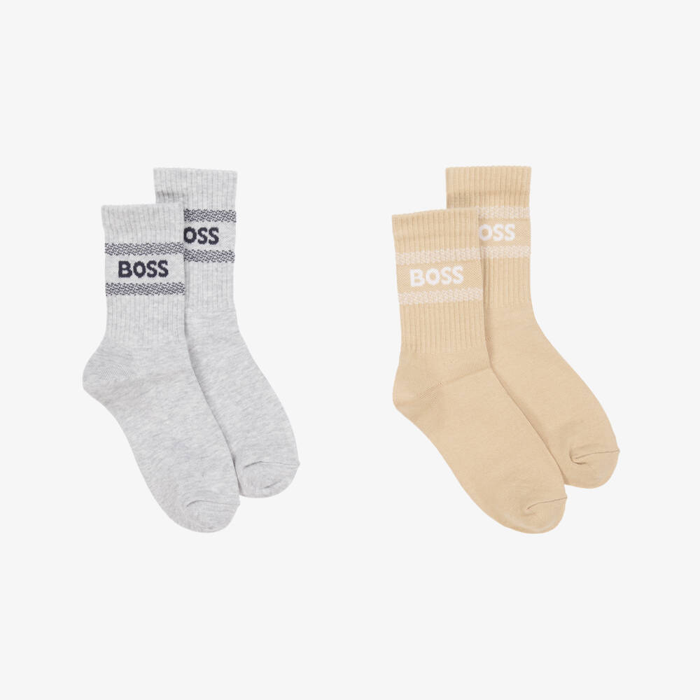 BOSS-Набор дизайнерских носков для мальчиков двухцветный | Childrensalon Outlet