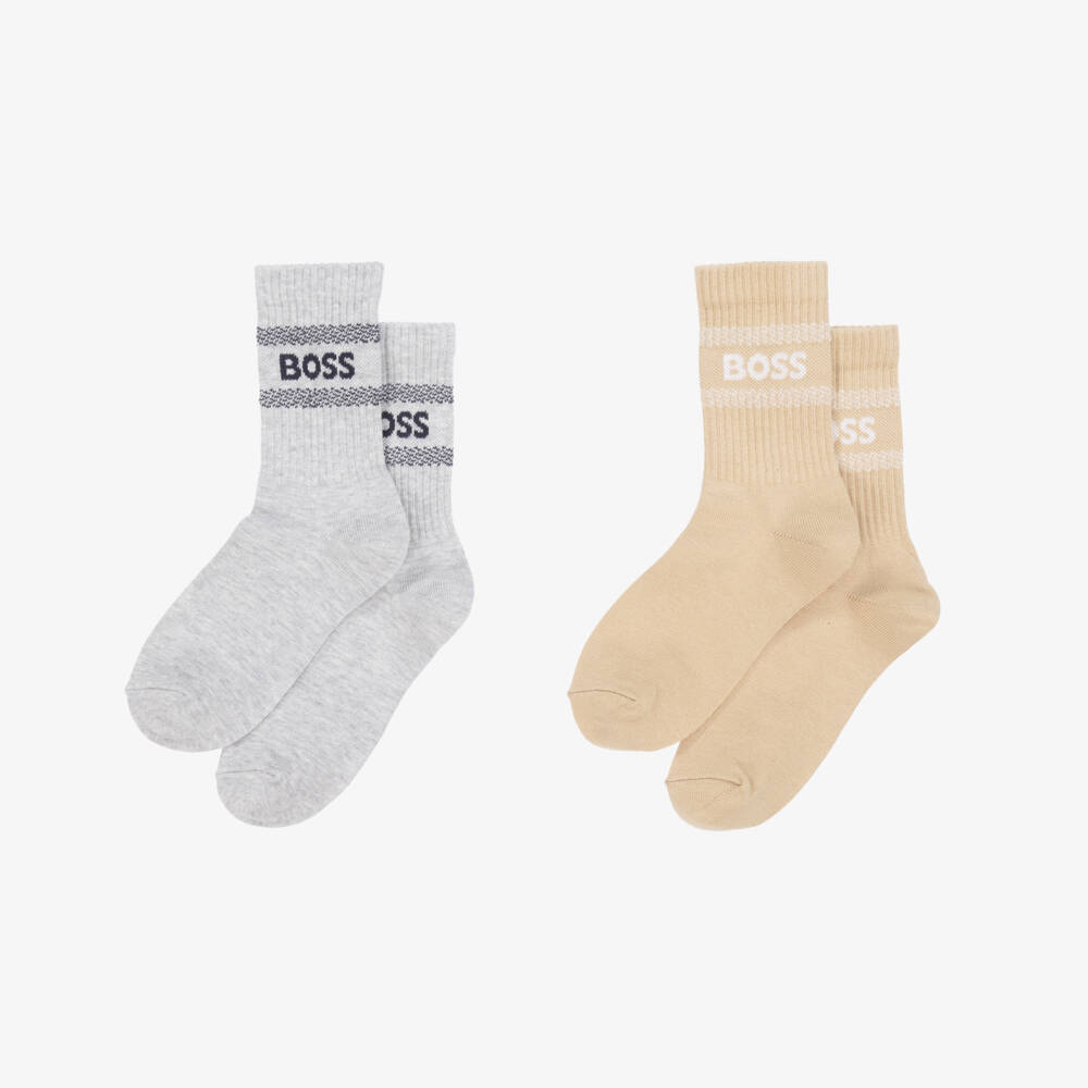 BOSS-Boys Duo-Toned Designer Socks Set | Childrensalon Outlet