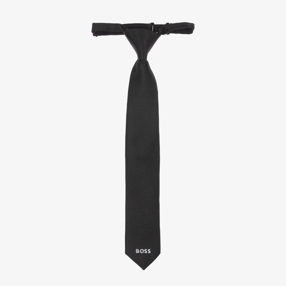 BOSS-ربطة عنق أنيقة للأولاد بلون الأبنوس | Childrensalon Outlet
