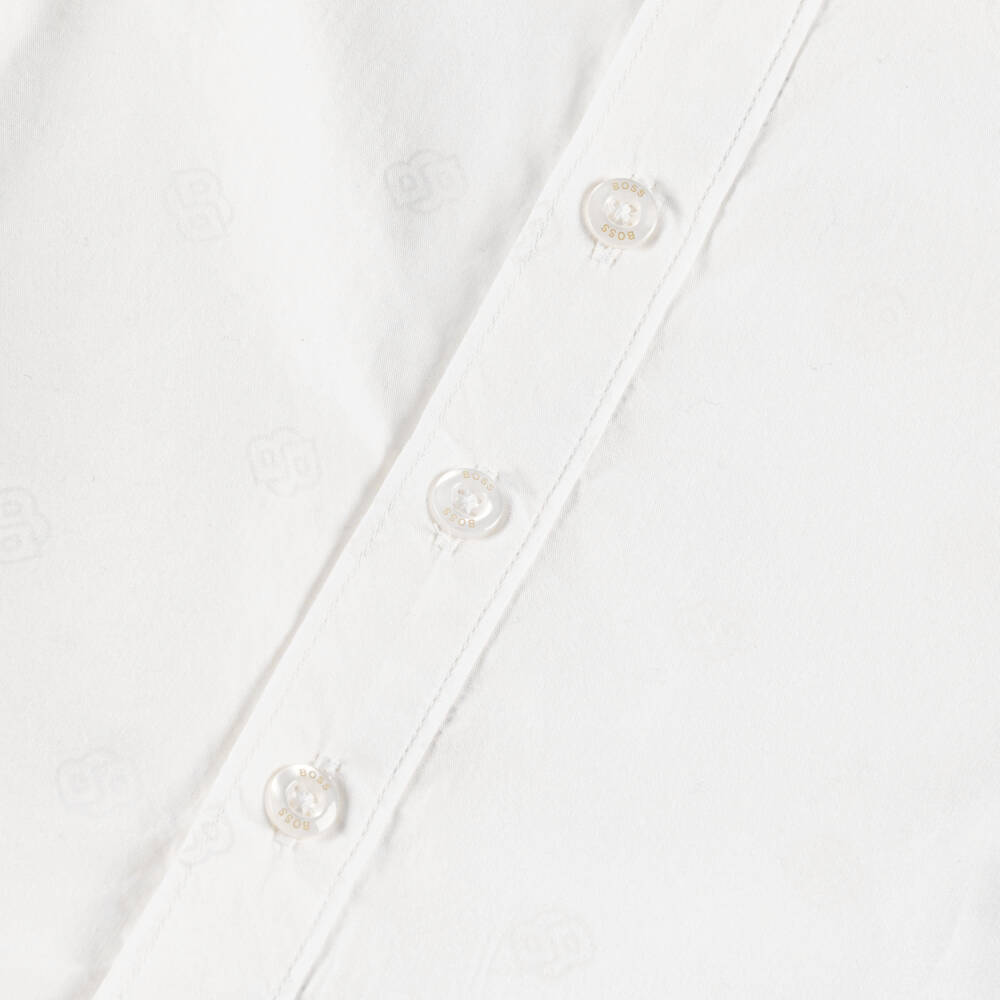 BOSS-Boys Elegant Monogram Poplin Shirt | Childrensalon Outlet