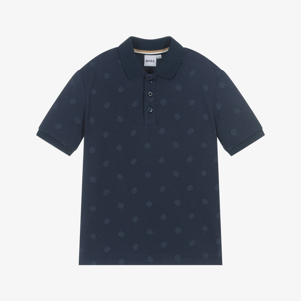 BOSS-Boys Elegant Navy Logo Polo | Childrensalon Outlet