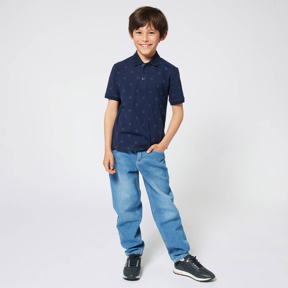 BOSS-Boys Elegant Navy Logo Polo | Childrensalon Outlet