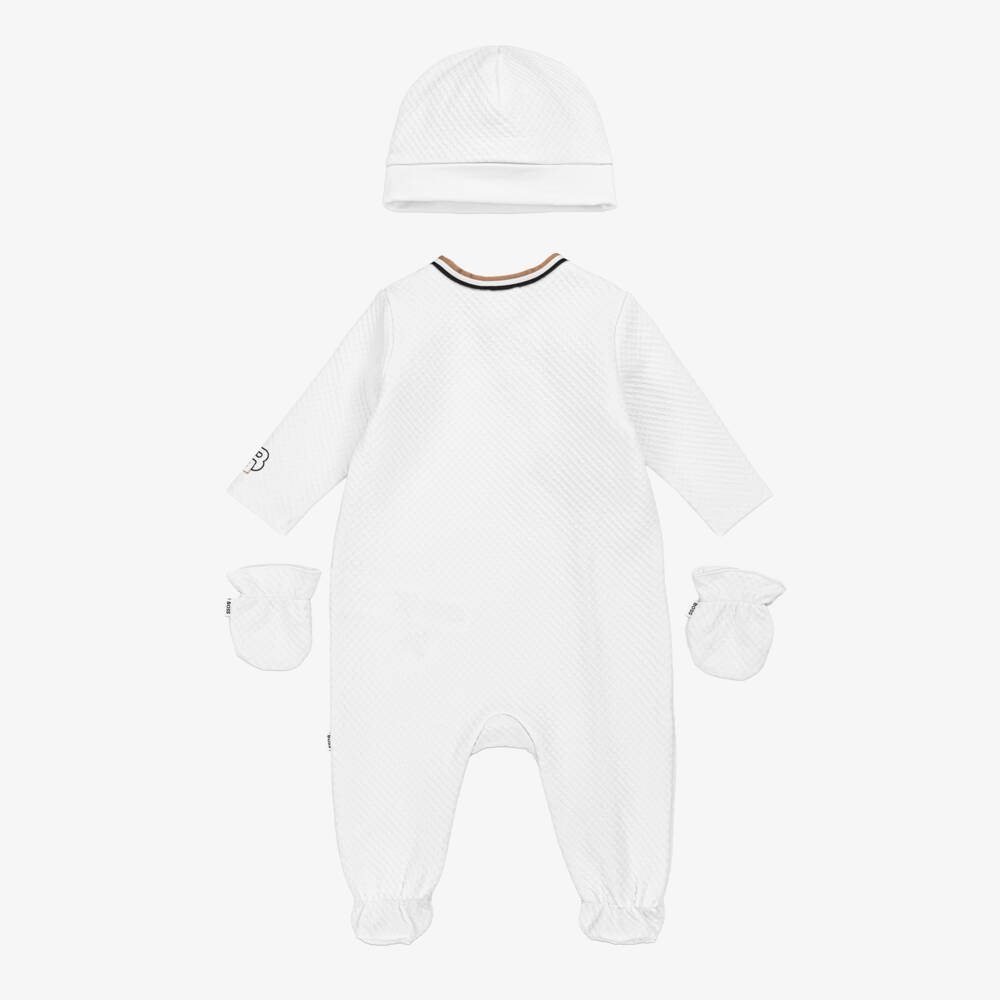 BOSS-Boys Elegant White Cotton Set | Childrensalon Outlet
