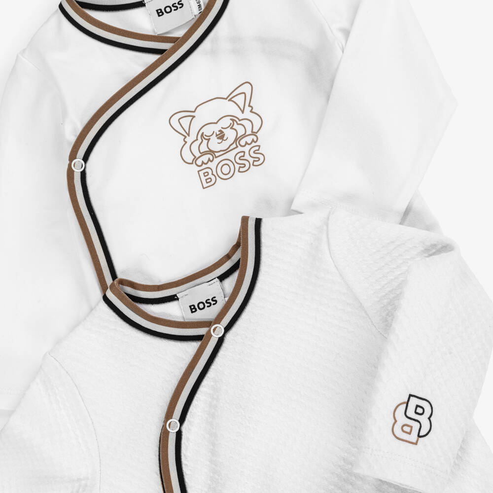 BOSS-Boys Elegant White Cotton Set | Childrensalon Outlet
