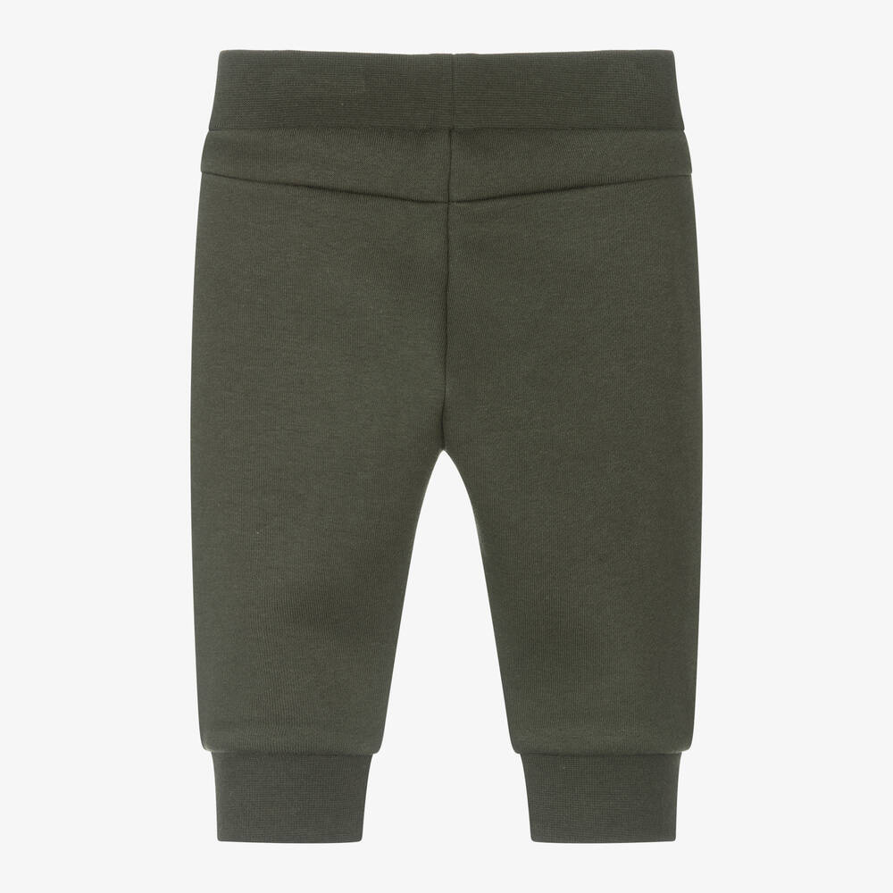 BOSS-Boys Green Cotton Joggers | Childrensalon Outlet