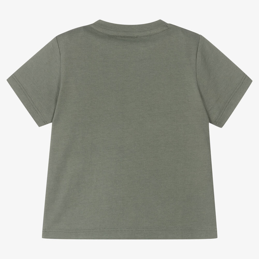 BOSS-Boys Green Cotton Logo T-Shirt | Childrensalon Outlet