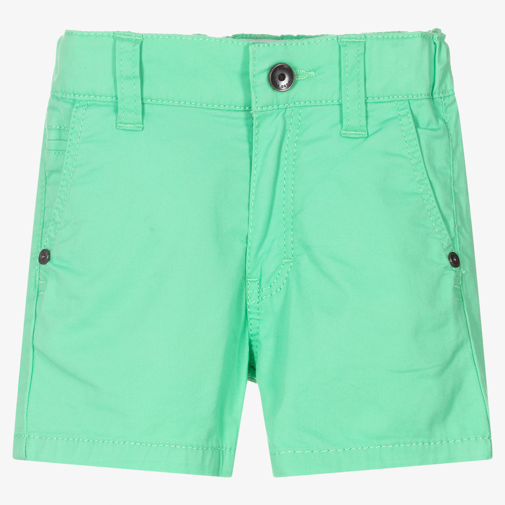 BOSS - Boys Green Cotton Shorts | Childrensalon
