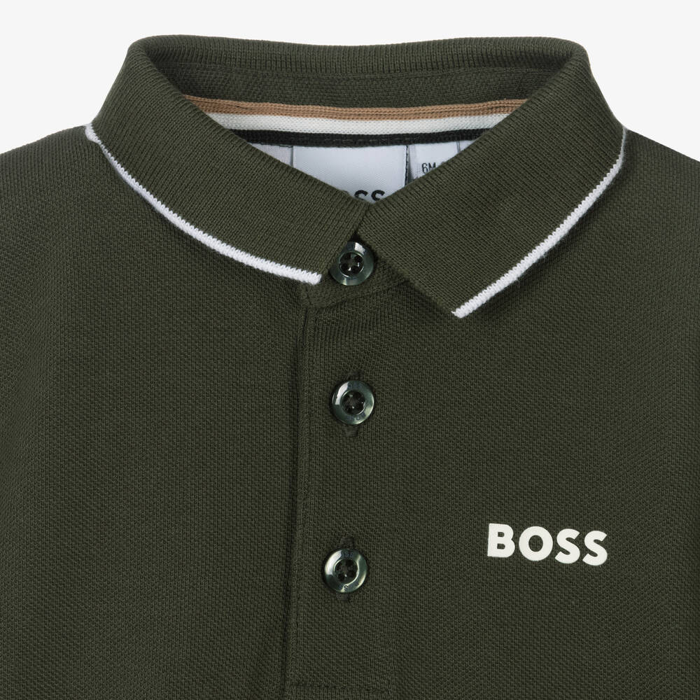 BOSS-Зеленая рубашка поло для мальчиков | Childrensalon Outlet