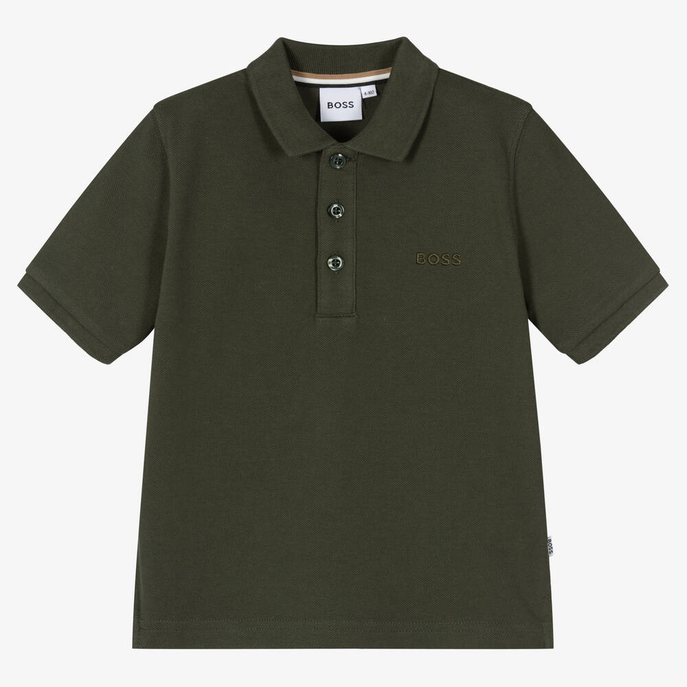 BOSS - Зеленая рубашка поло для мальчиков | Childrensalon