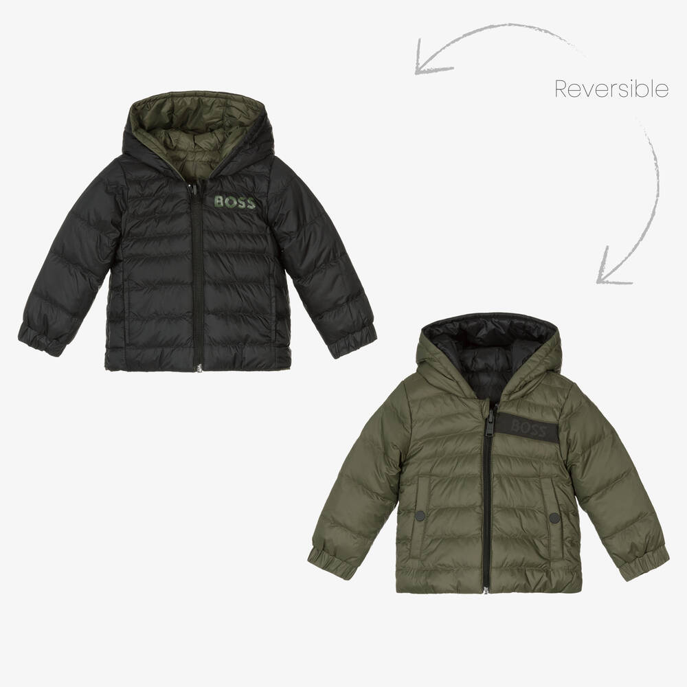 BOSS - Blouson réversible vert Garçon | Childrensalon