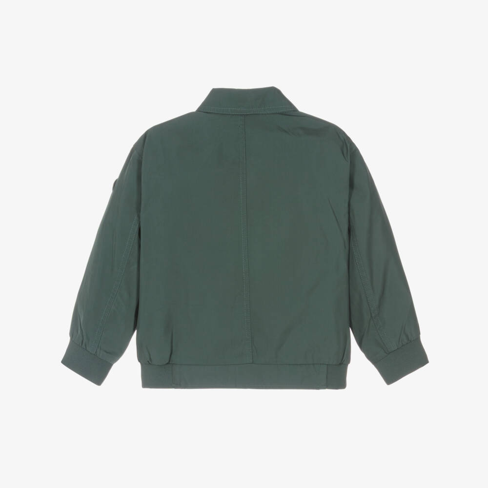 BOSS-Boys Green Silky Smooth Twill Jacket | Childrensalon Outlet