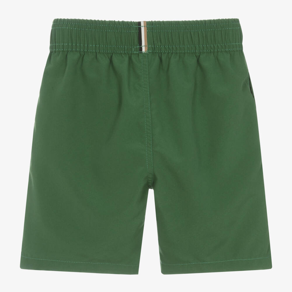 BOSS-Boys Green Swim Shorts | Childrensalon Outlet