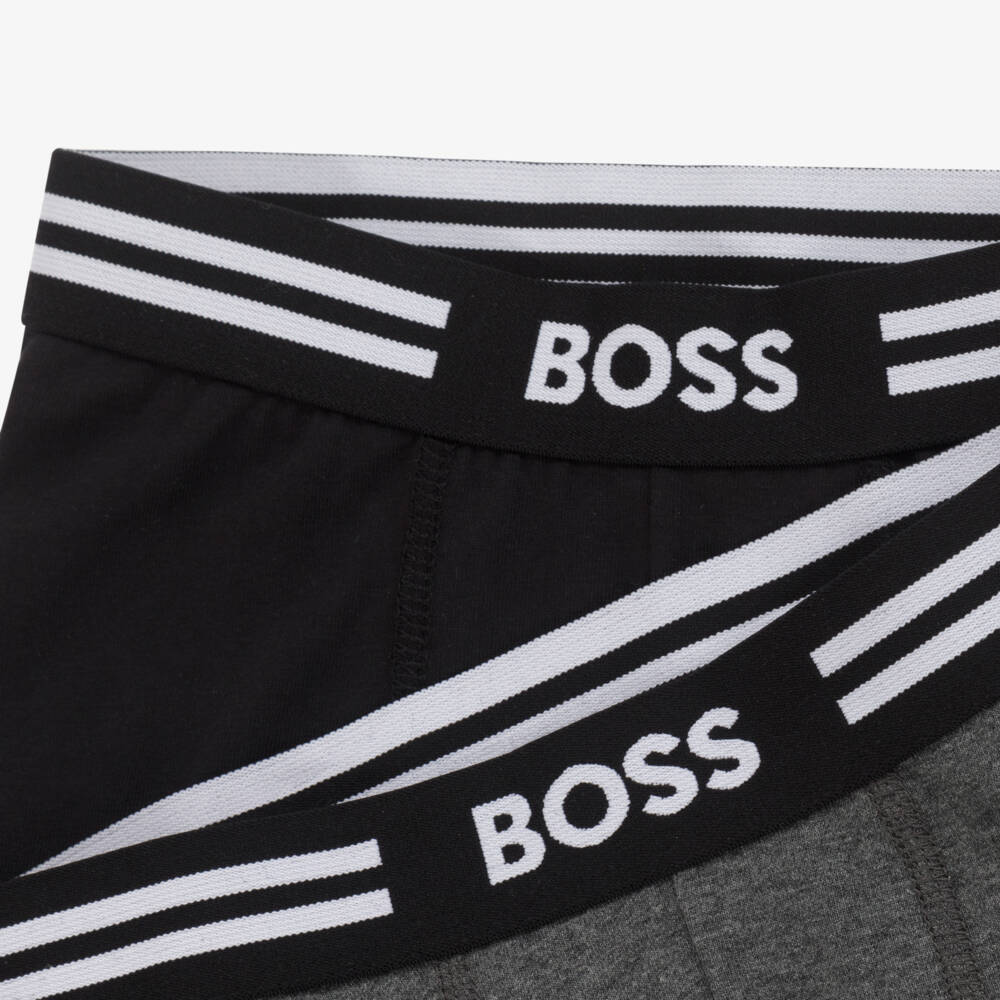 BOSS-Boys Grey & Black Boxer Set | Childrensalon Outlet
