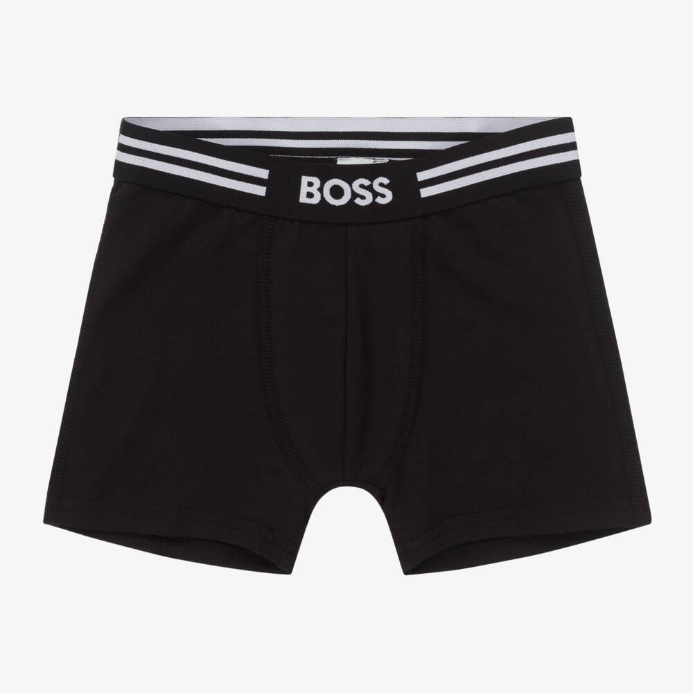 BOSS-Boys Grey & Black Boxer Set | Childrensalon Outlet