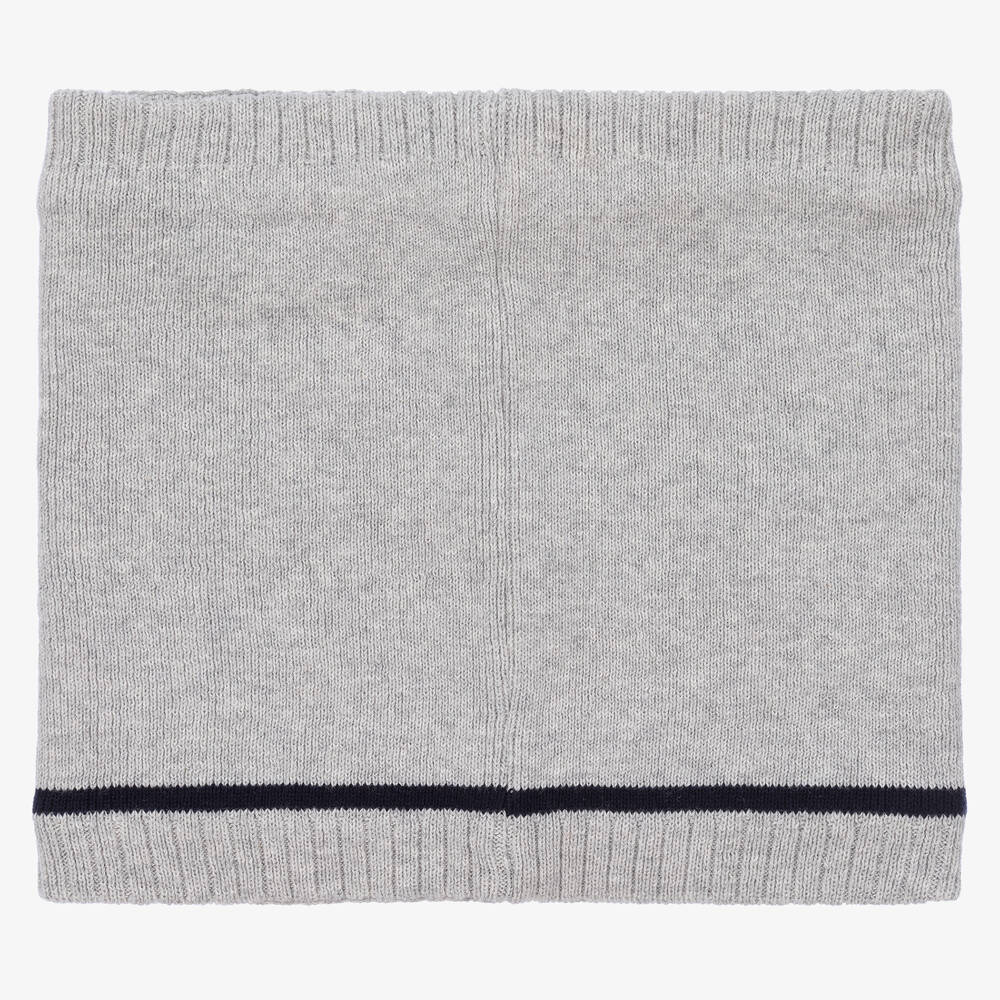 BOSS-Boys Grey & Blue Logo Snood | Childrensalon Outlet