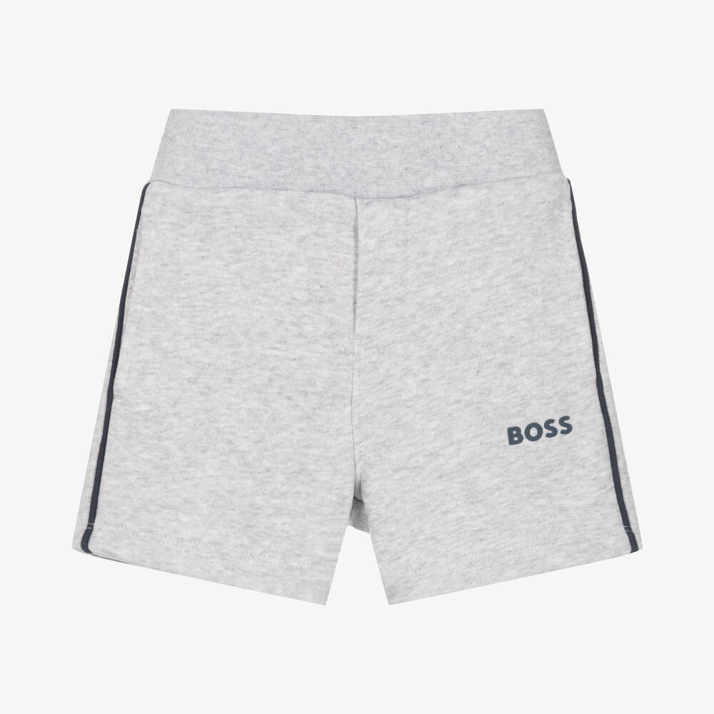BOSS - Серые хлопковые шорты для мальчиков | Childrensalon