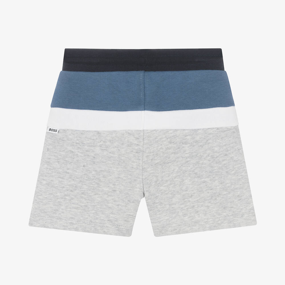 BOSS-Boys Grey Cotton Shorts | Childrensalon Outlet