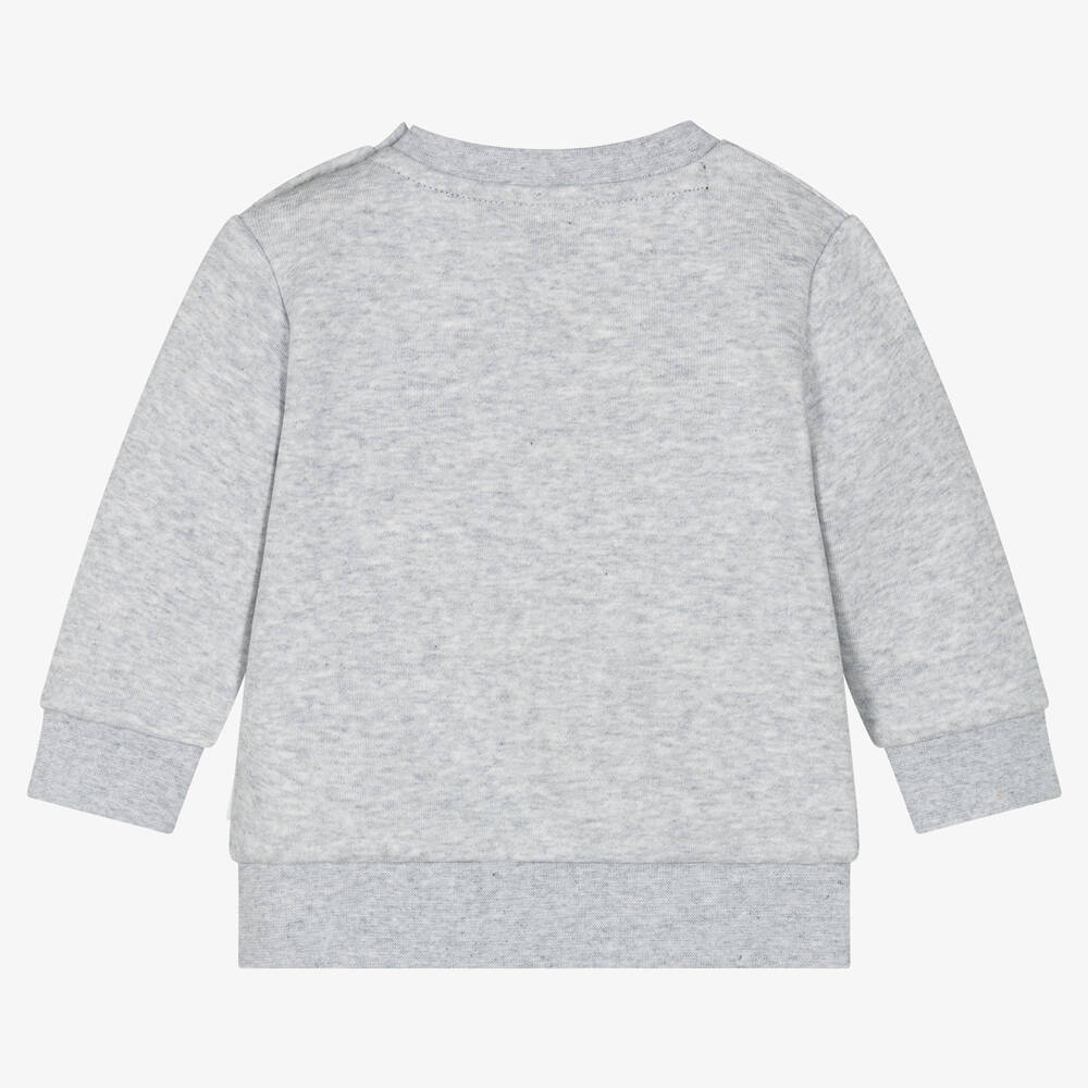 BOSS-Серый хлопковый свитшот для мальчиков | Childrensalon Outlet