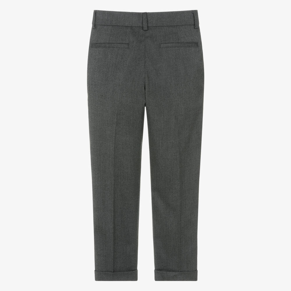 BOSS-بنطلون رمادي كلاسيكي للأولاد مع طيّة | Childrensalon Outlet