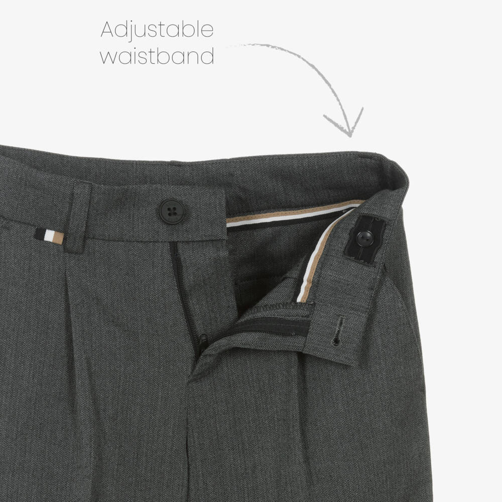 BOSS-بنطلون رمادي كلاسيكي للأولاد مع طيّة | Childrensalon Outlet