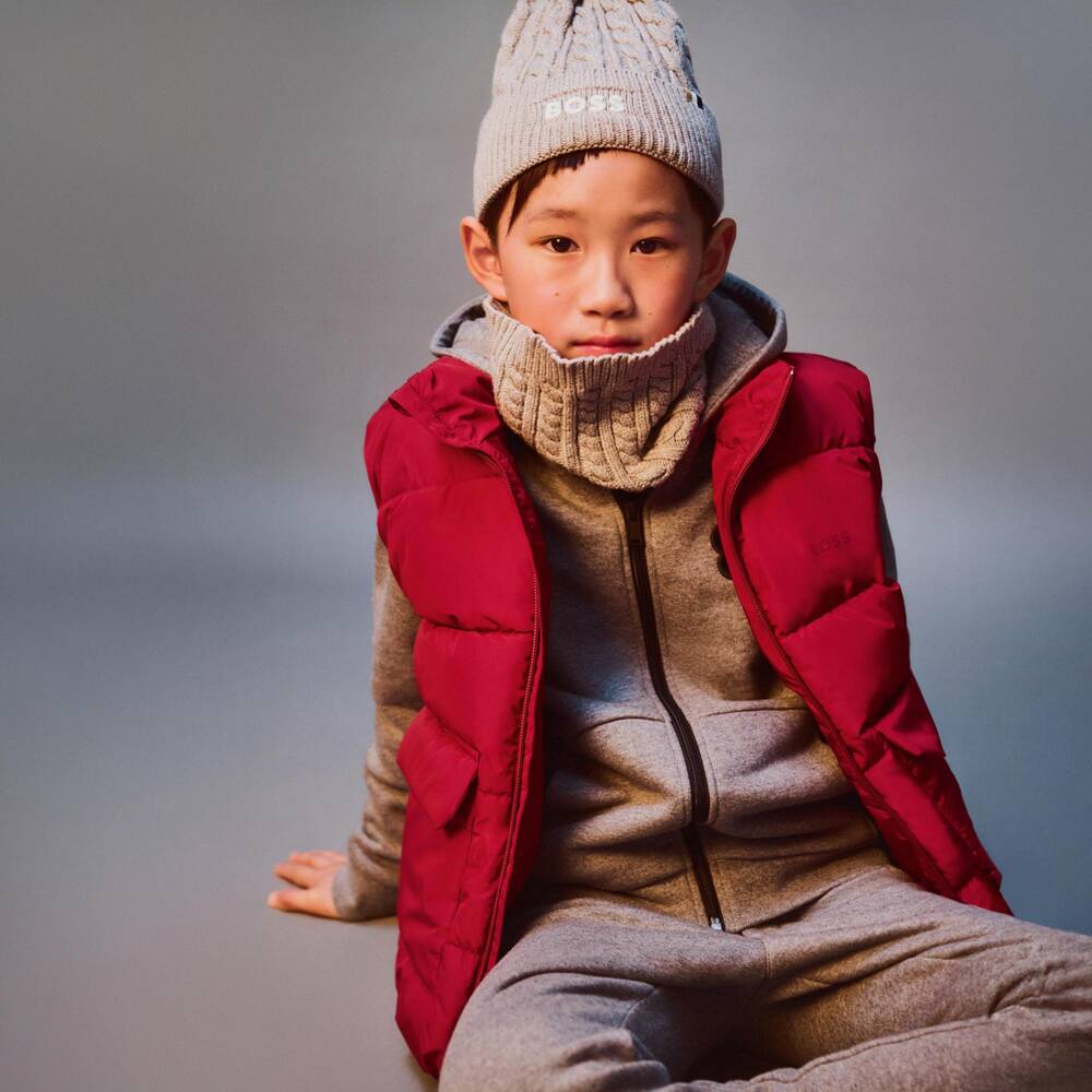 BOSS-Boys Grey Logo Hoodie Set | Childrensalon Outlet