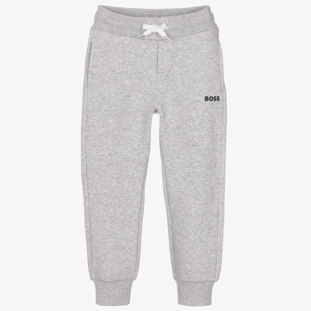 BOSS - Boys Grey Logo Joggers | Childrensalon