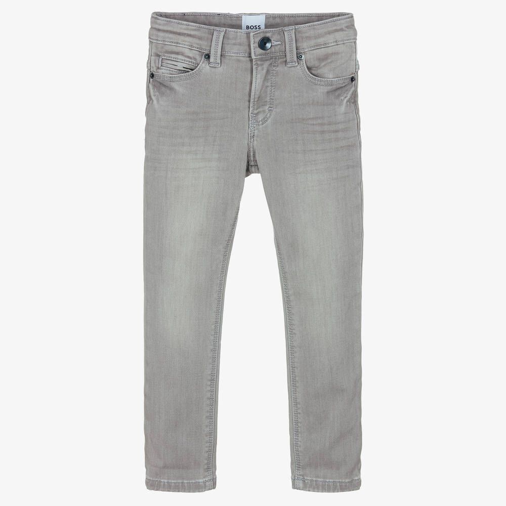 BOSS - Серые джинсы скинни для мальчиков | Childrensalon