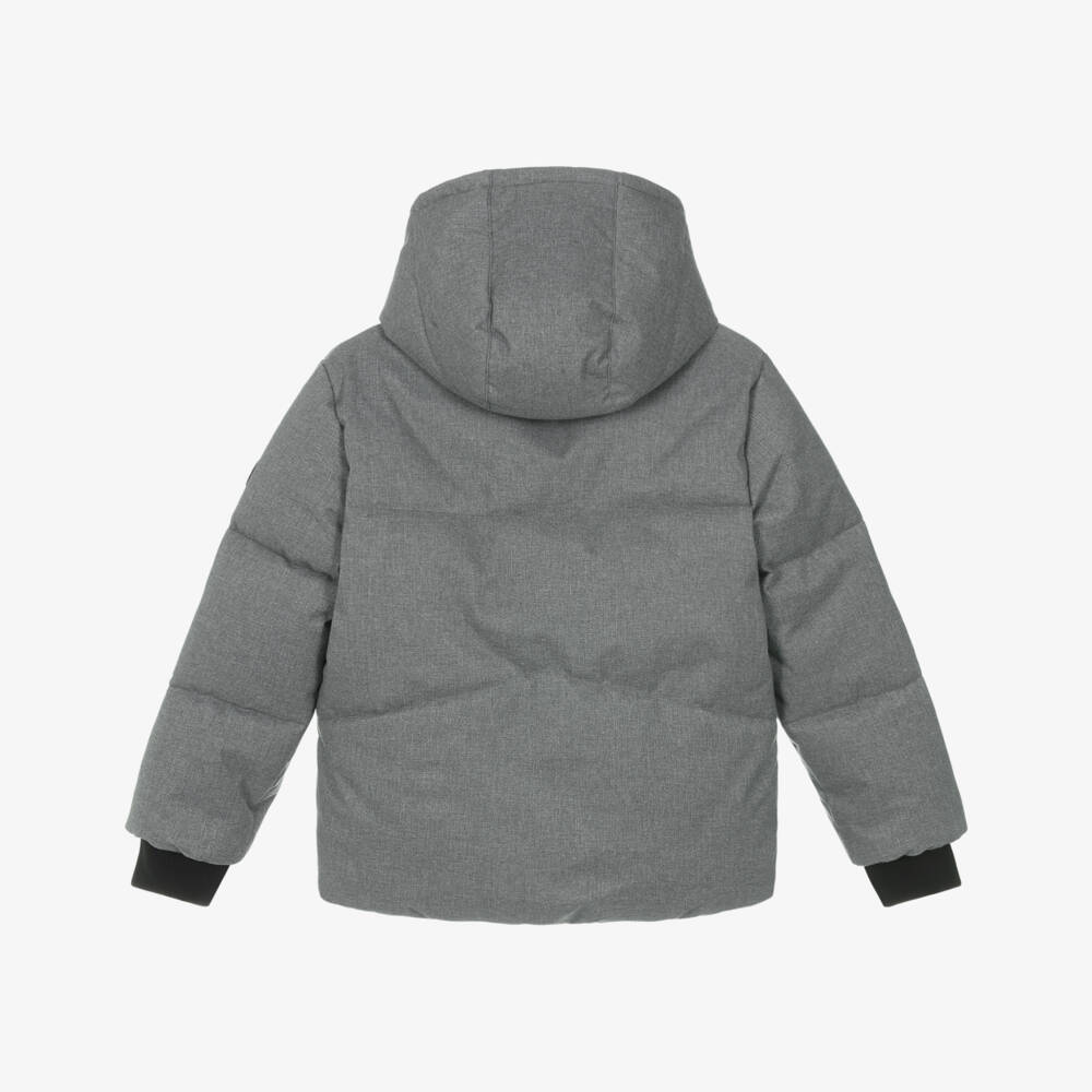 BOSS-Boys Grey Padded Hooded Jacket | Childrensalon Outlet