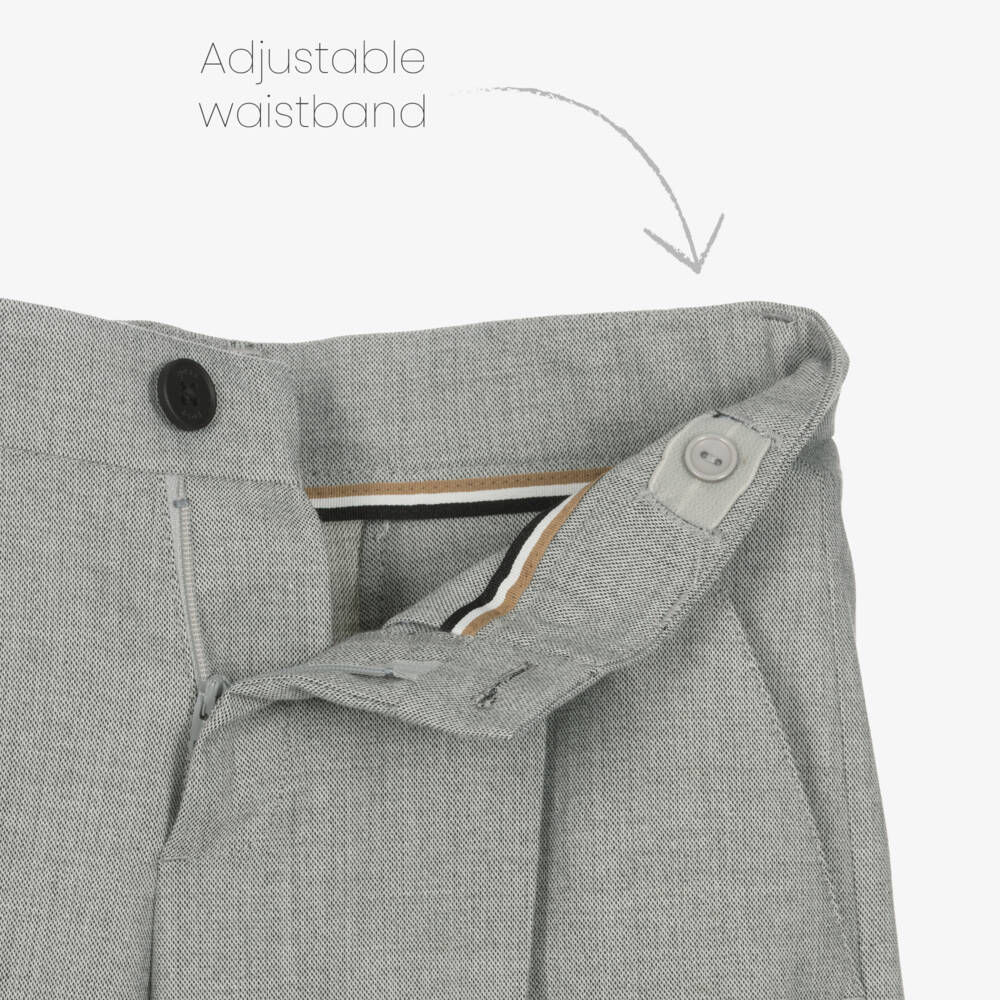 BOSS-Boys Grey Tailored Trousers | Childrensalon Outlet