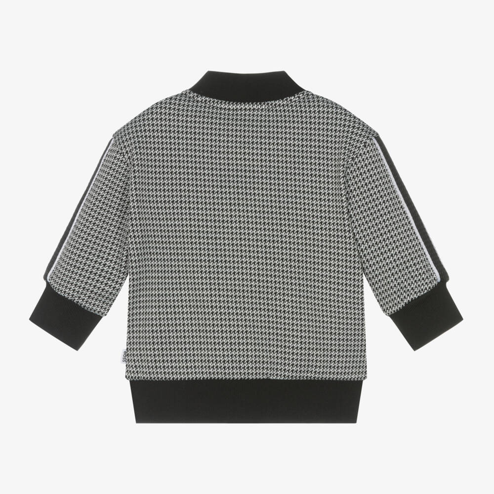 BOSS-Boys Houndstooth Black Zip Top | Childrensalon Outlet